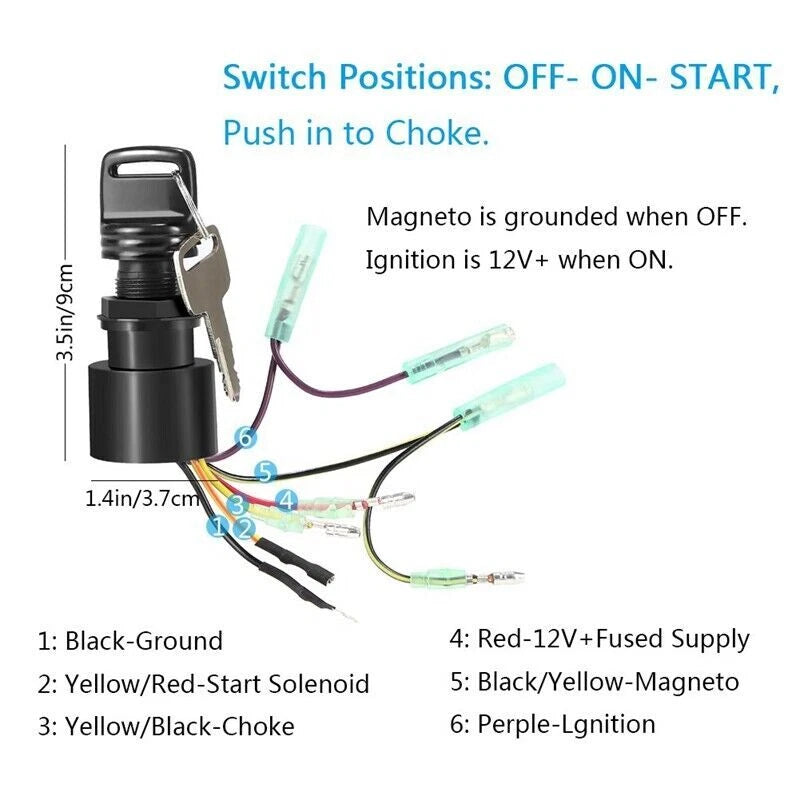 Ignition Key Switch for Mercury Outboard Control Box (1987–Current) 87-17009A5