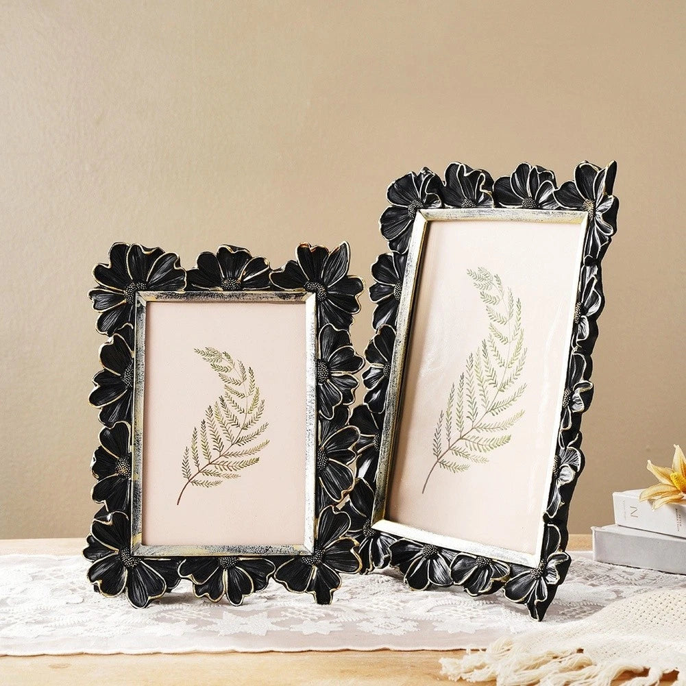Black Gold Vintage Frame Resin for Wedding Home Photo Use