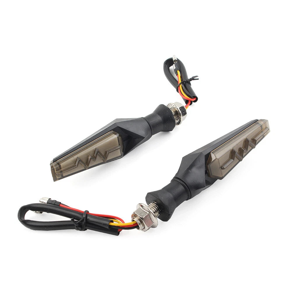 2X LED Flowing Turn Signal Amber Light for Motorcycle