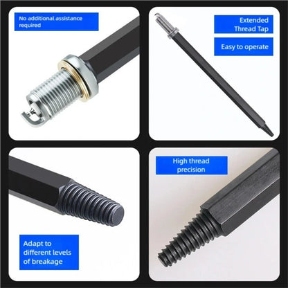 Threaded Spark Plug Remover Tool for Universal Use (185mm, Double Ends)