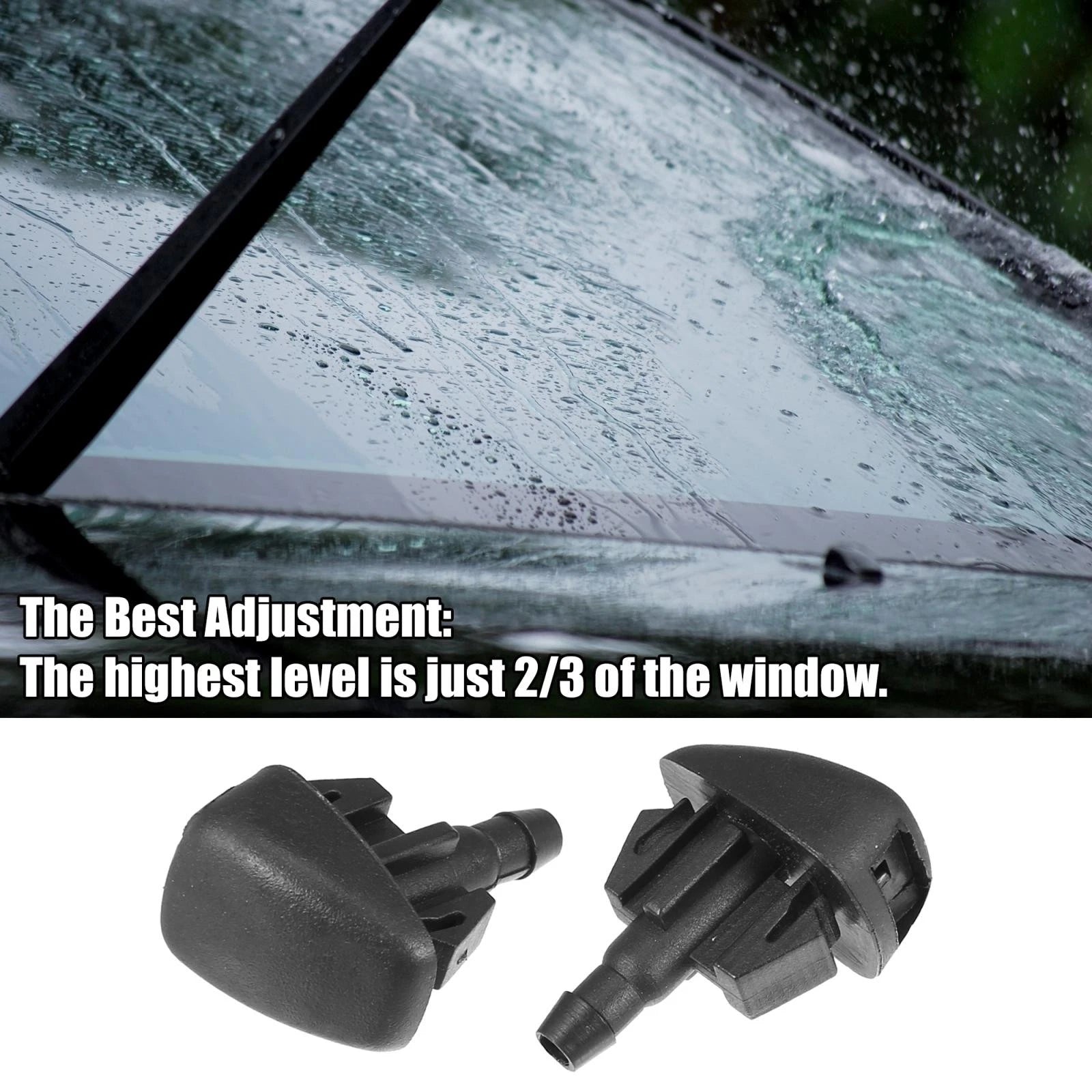 3pcs Front Windshield Washer Nozzle Kit KD45-67-510 for Mazda CX-9 (2016–2018)