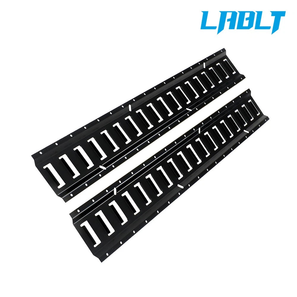 2X E Track Tie Down Rail Kit 3' Powder Coated Black for Garages Vans