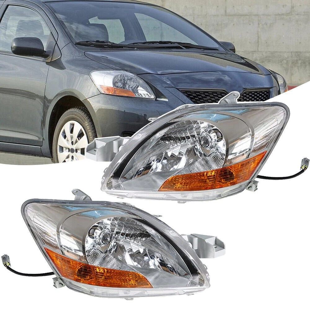 Headlight Assembly Set for Toyota Yaris (2007–2011) Left + Right Side