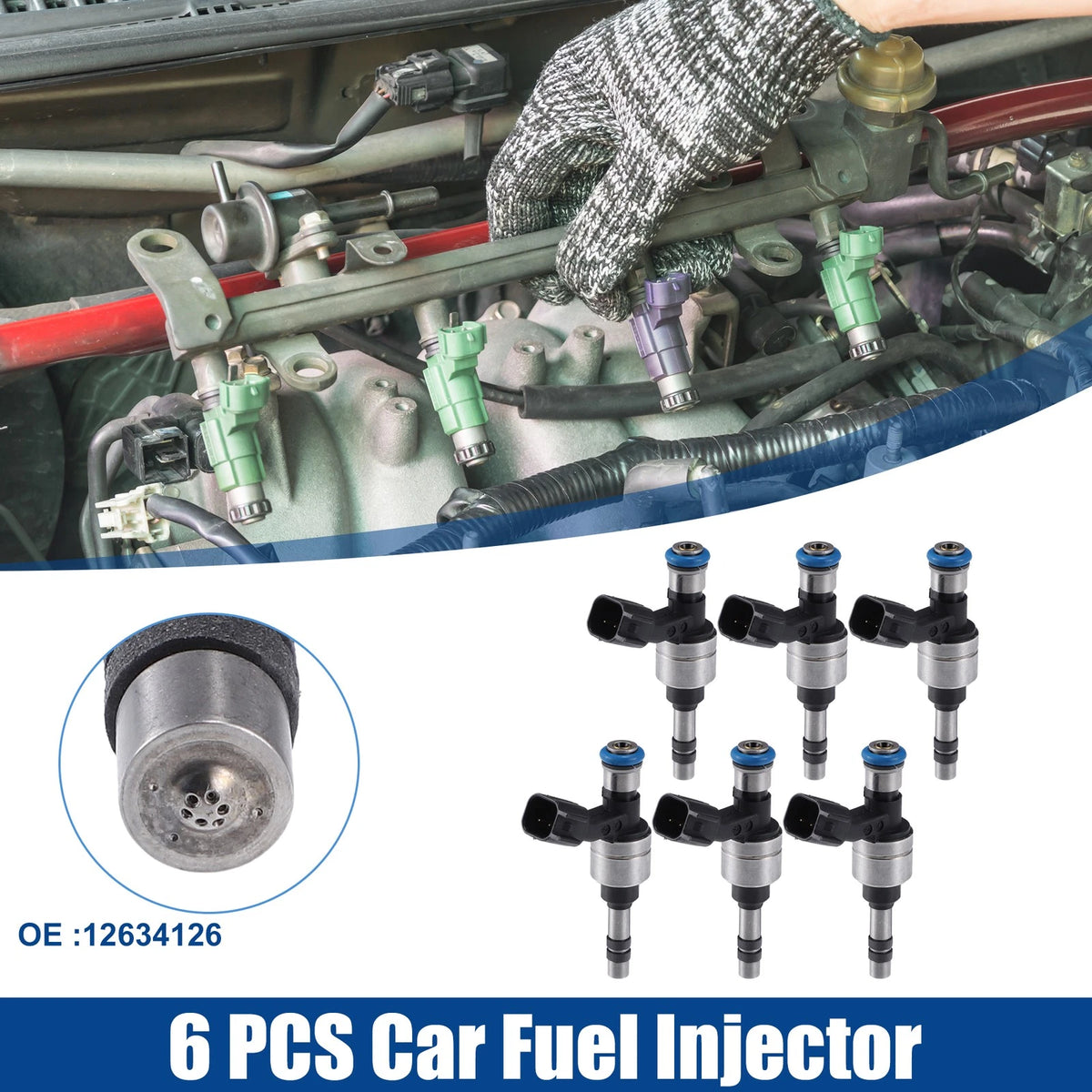 6PCS Fuel Injector Nozzles Replacement for Chevrolet Colorado 3.6L (2015–2016)