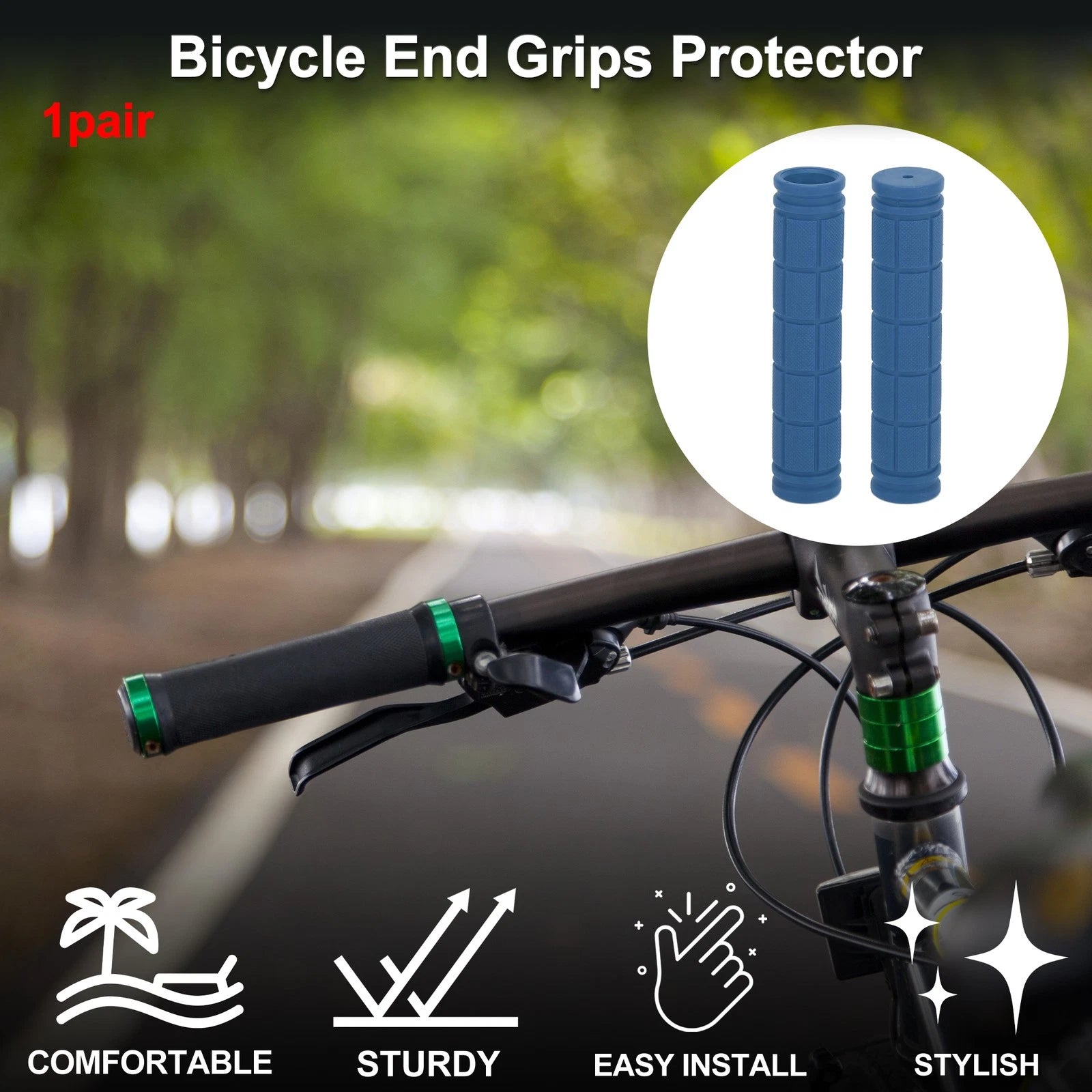 Handlebar Grip Covers 120mm Lightweight MTB End Grips Protector 1 Pair for Bike
