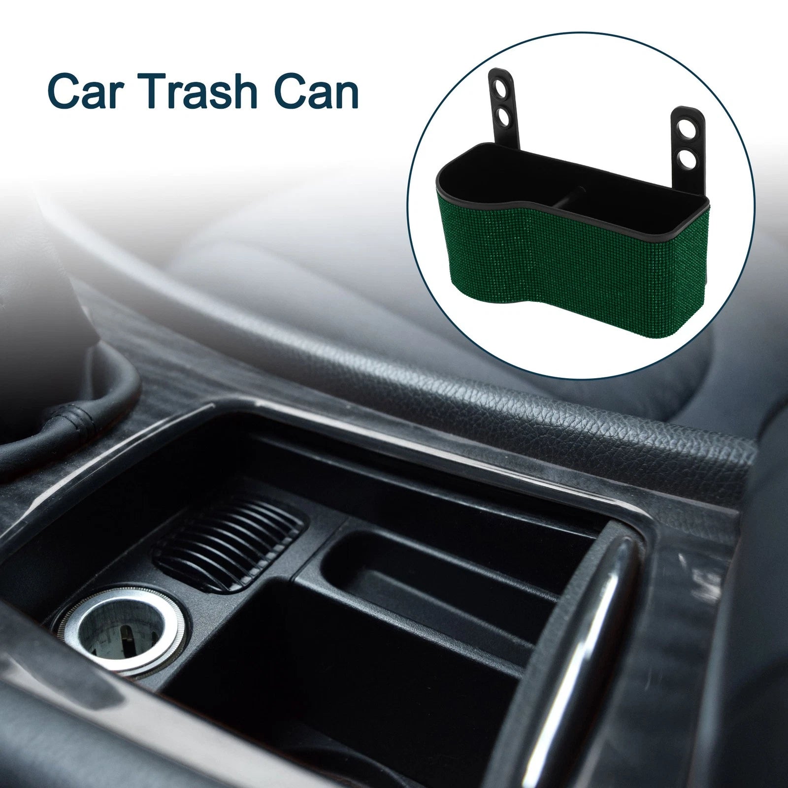 Portable Car Trash Can for Front Seats - Green (1 Pc)