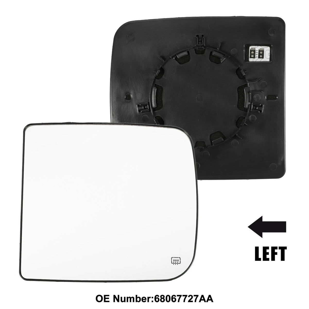 Left Side Towing Mirror Glass for Dodge Ram 1500 2500 3500 (No. 68067727AA)