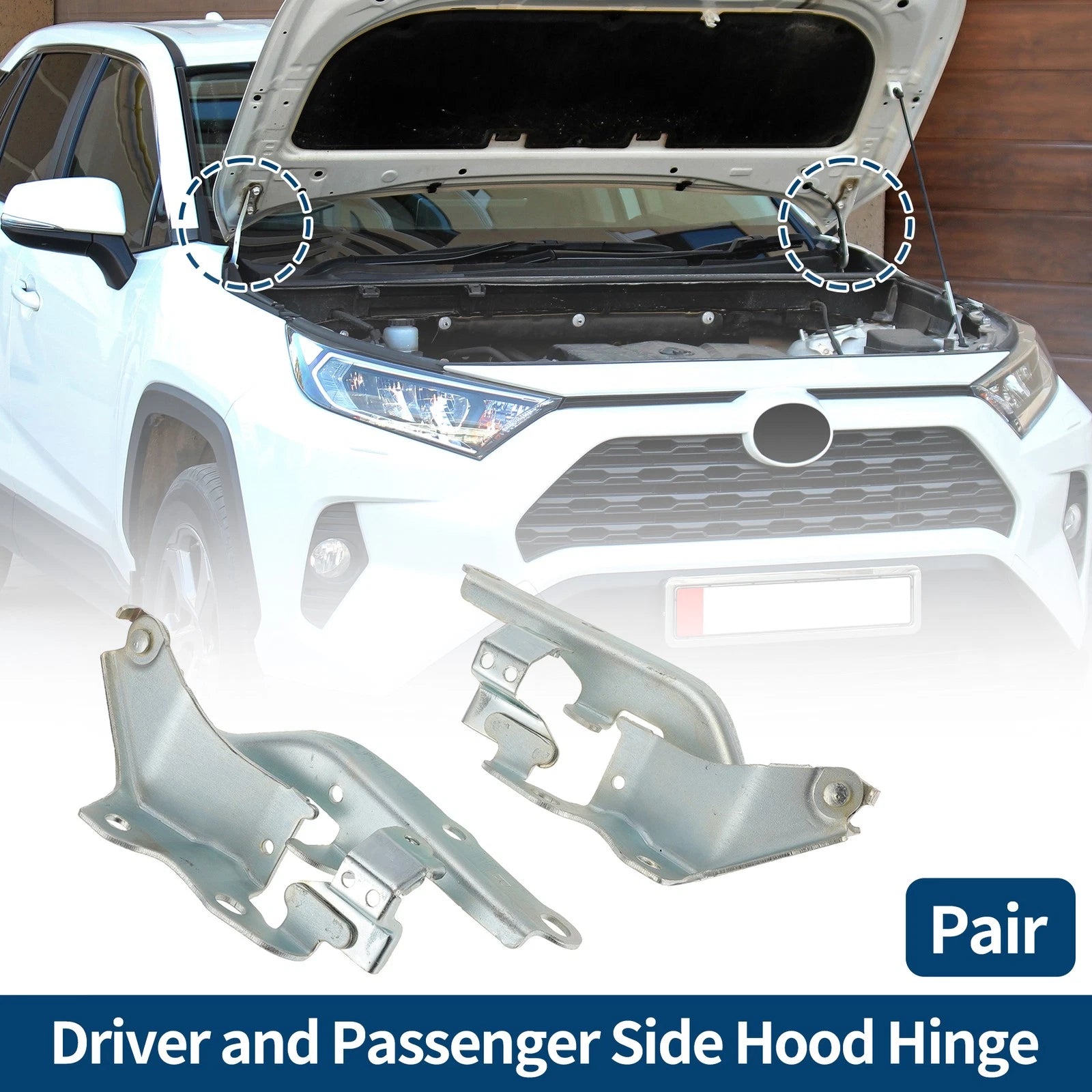 Hood Hinge Front Left Right for Toyota Tacoma (2015–2023) Pair