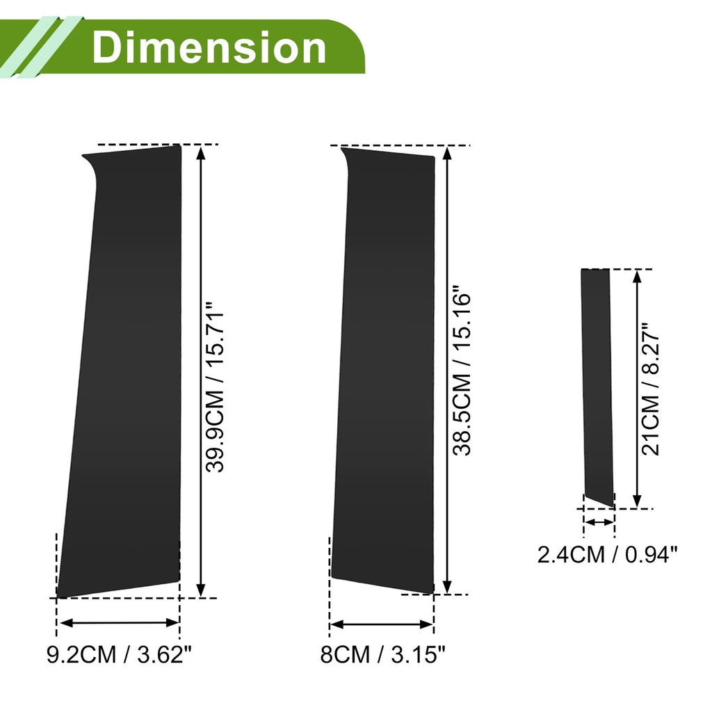 Pillar Window Trim Kit 6 Pcs for Chevrolet Aveo (2007–2011) Black