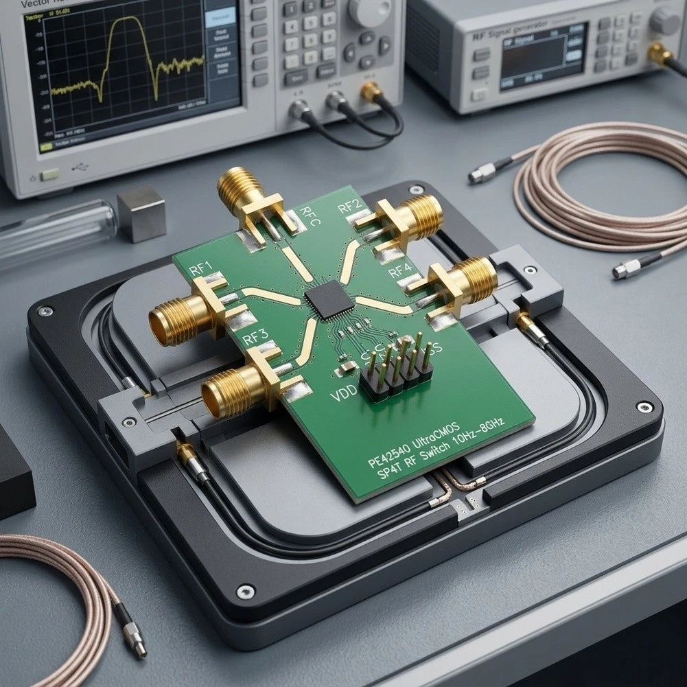 RF SP4T Switch Module 10Hz-8GHz Gold Plated PCB for Lab Calibration