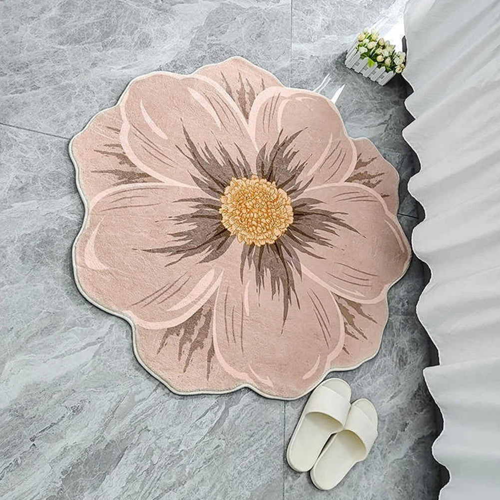 Imitation Cashmere Flower Design Rug for Cozy Home Spaces