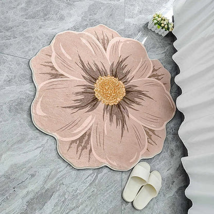 Imitation Cashmere Flower Design Rug for Cozy Home Spaces
