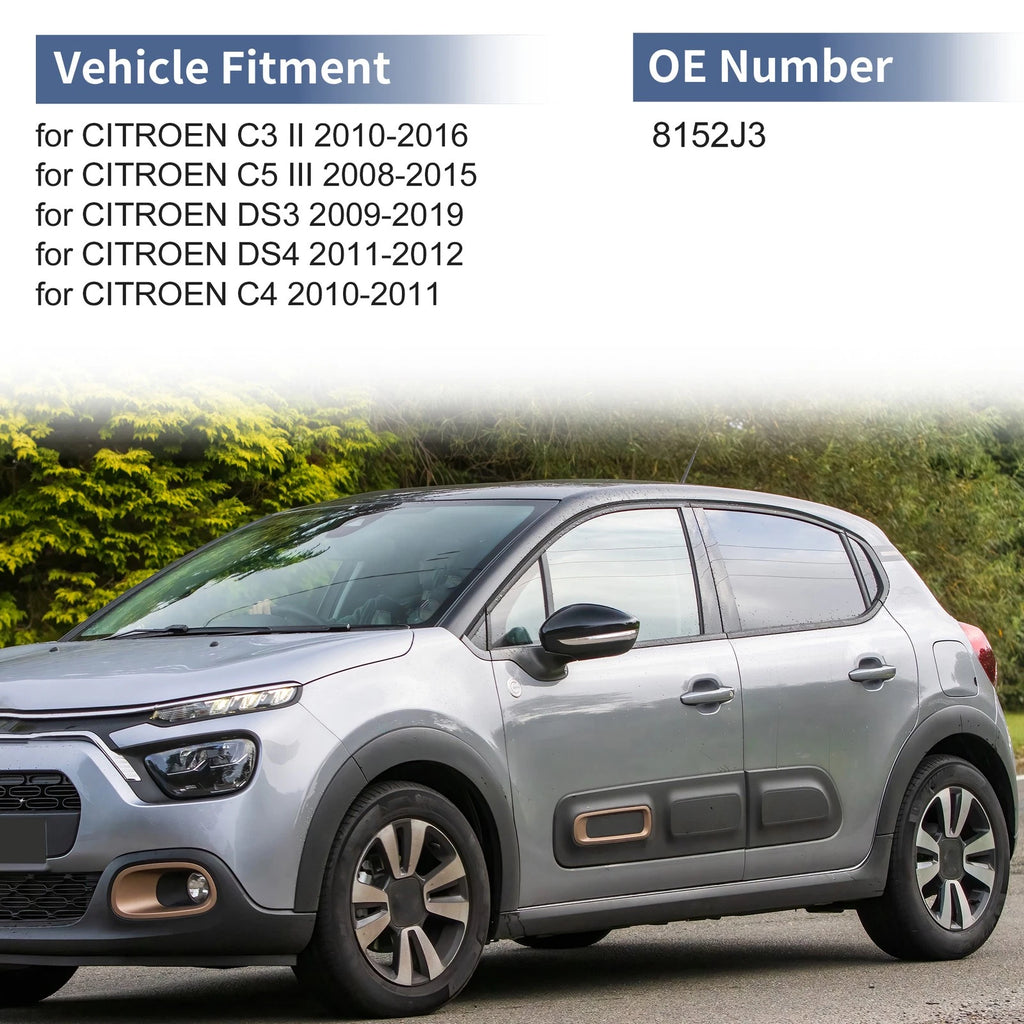 Right Passenger Side Mirror Cover Cap for Citroen C3 II (2010–2016)