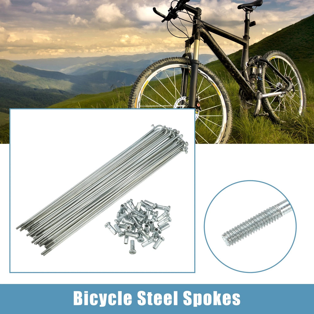 14G J Bend Bicycle Spokes with Nipples for 194mm Cycle Wheels (194mm)