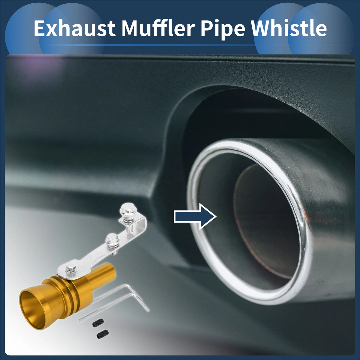 Turbo Sound Exhaust Muffler Pipe Whistle for Universal Fit (1 Set)