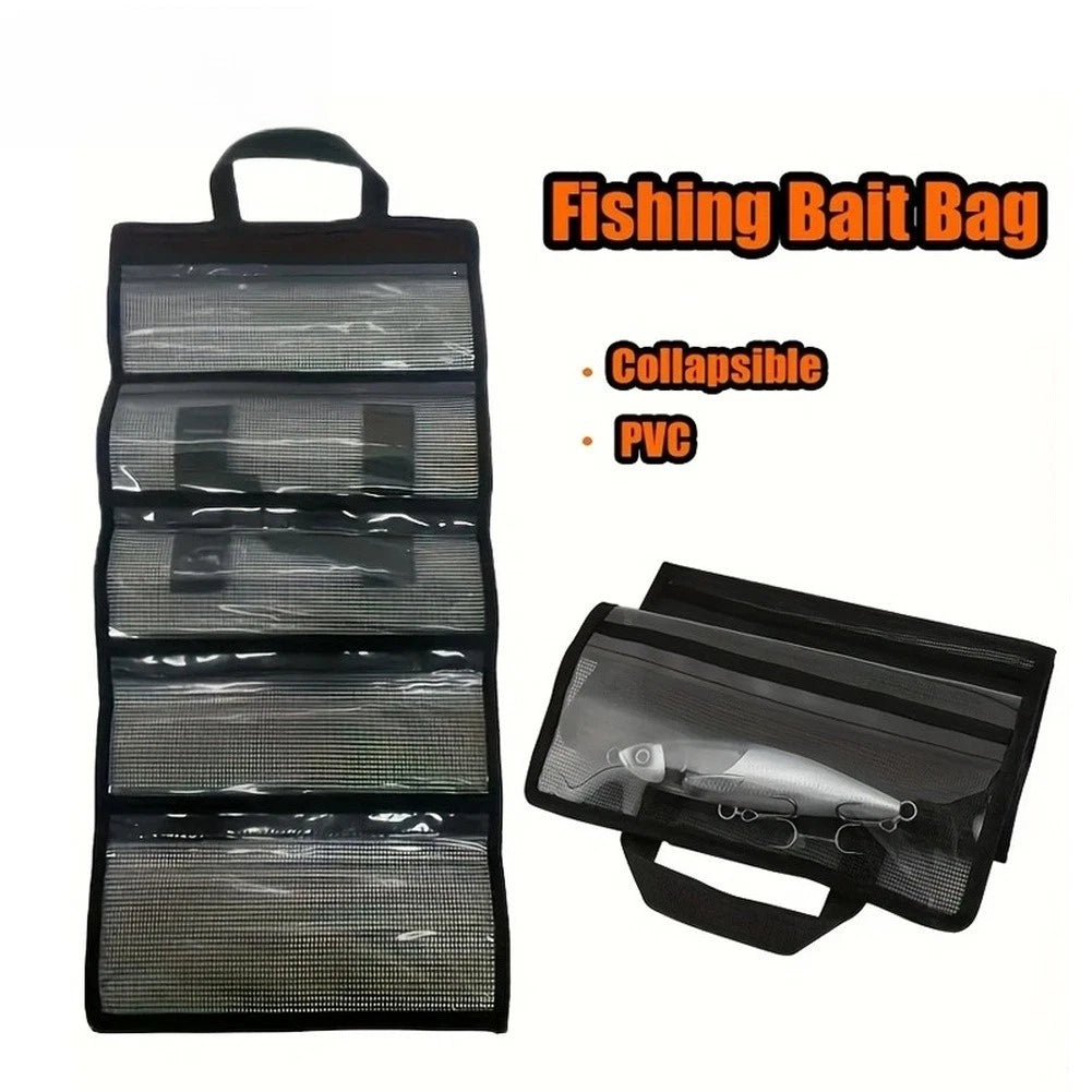 Foldable Mesh Fishing Bag for Large Capacity Tackle Organizer