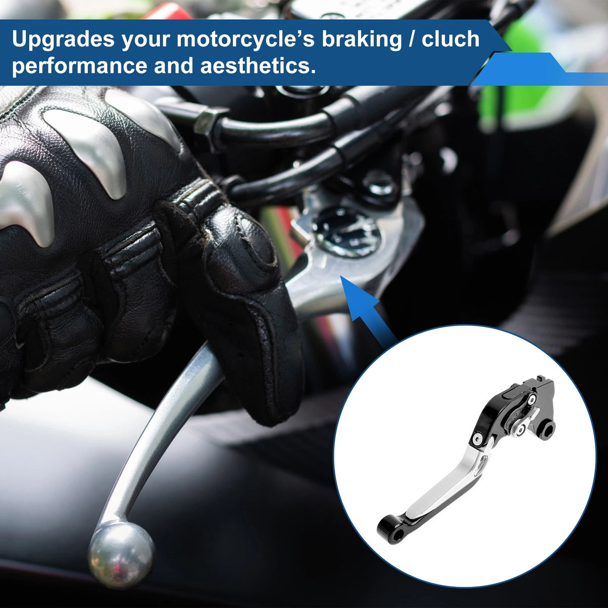 Brake Clutch Levers for Kawasaki ZX10R (2006–2015) Black Silver Tone 1 Pair