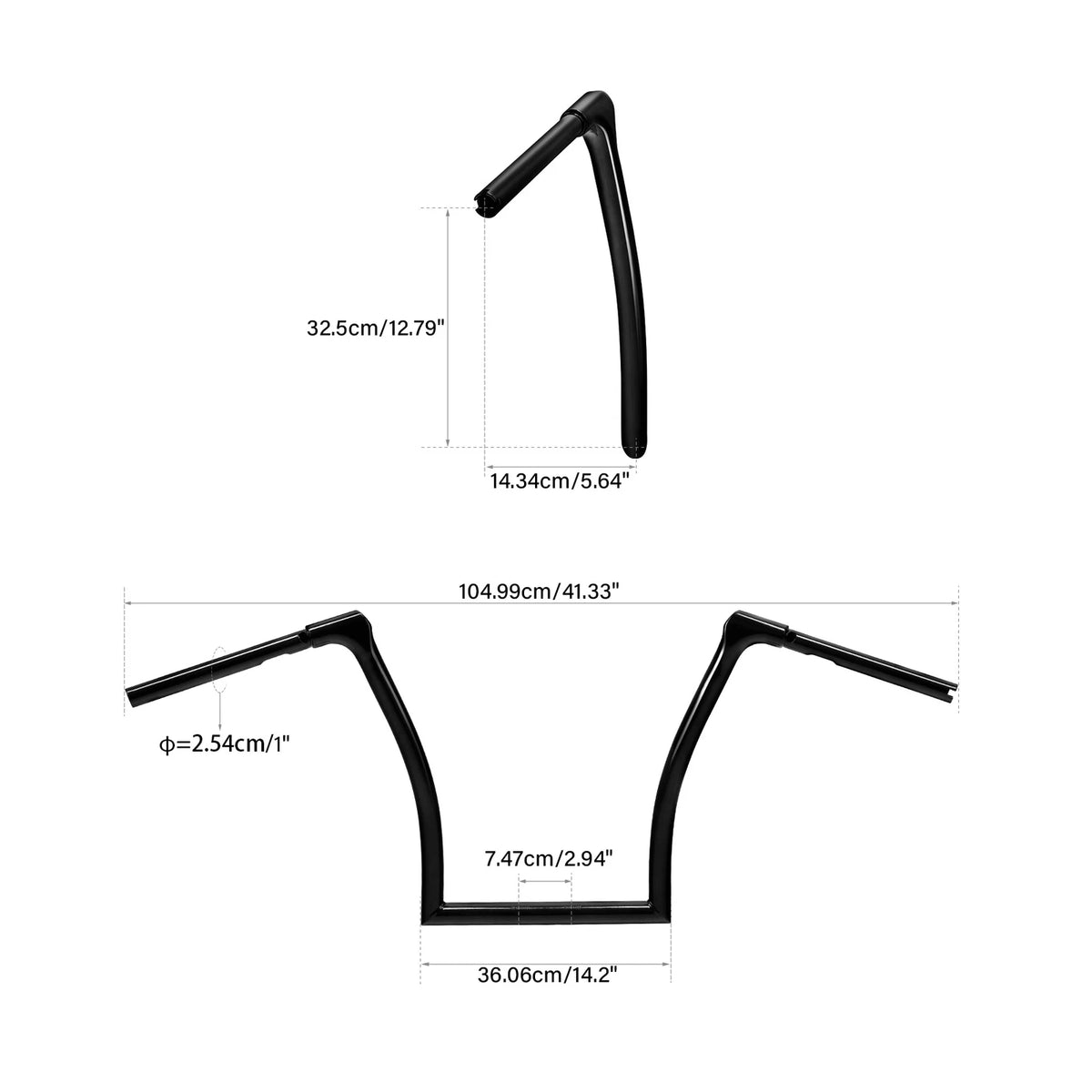 13" Fused Bar for Harley Road Glide (2015–2024) - Vivid Black, 1 1/4"