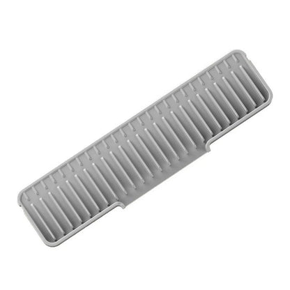 Silicone Drainage Mat for Sink Narrow Edge Anti Splash Gray White