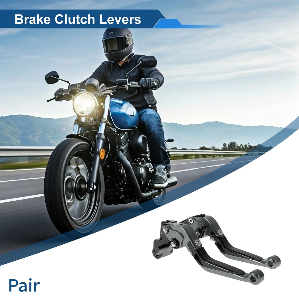 Adjustable Brake Clutch Lever for Kawasaki ER-5 (2004–2005) Titanium Black