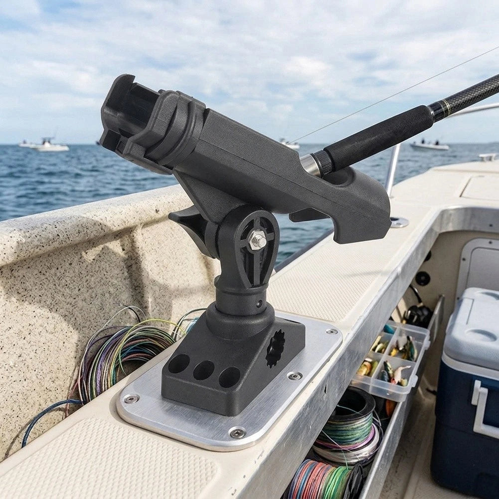 Twist Lock Rail Mount Rod Holder Base for Kayak (Full 360 Degree Adjustment)