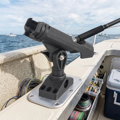 Twist Lock Rail Mount Rod Holder Base for Kayak (Full 360 Degree Adjustment)