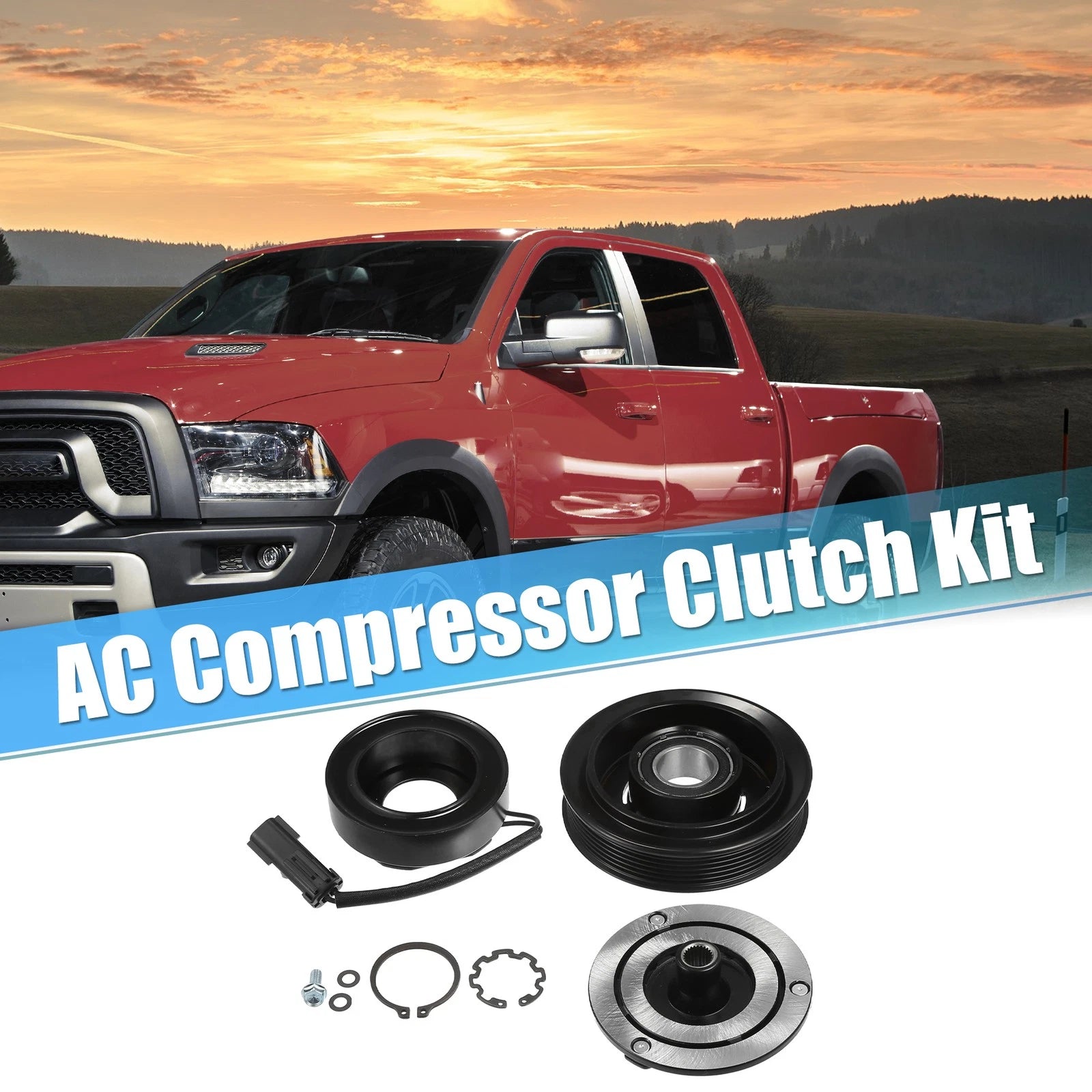 AC Compressor Clutch Replacement Set for Dodge Ram 1500 2500 (2010–2018)