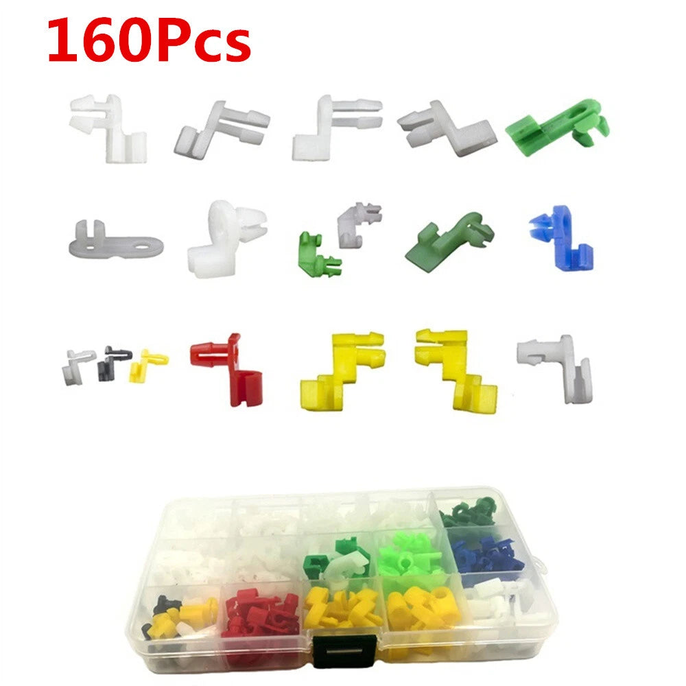 160Pcs Universal Plastic Car Door Lock Rod Cable Clip Fasteners