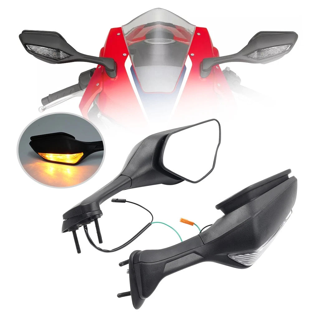 Side Rear View Mirrors with Turn Signals for Honda CBR1000RR (2017–2024)