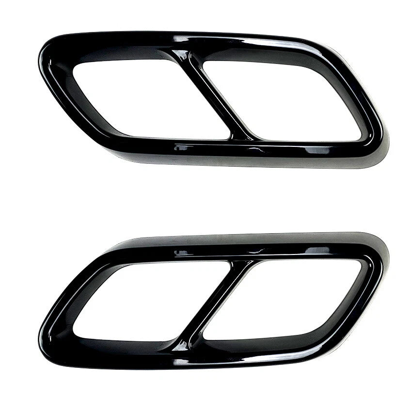 2X Gloss Black Exhaust Tip Cover for Mercedes-Benz C-Class W206 AMG-Line (2022–2025)