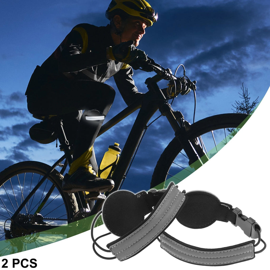 Reflective Cycling Trouser Clips Adjustable Bands for Bicycle Pants (2 Pack)