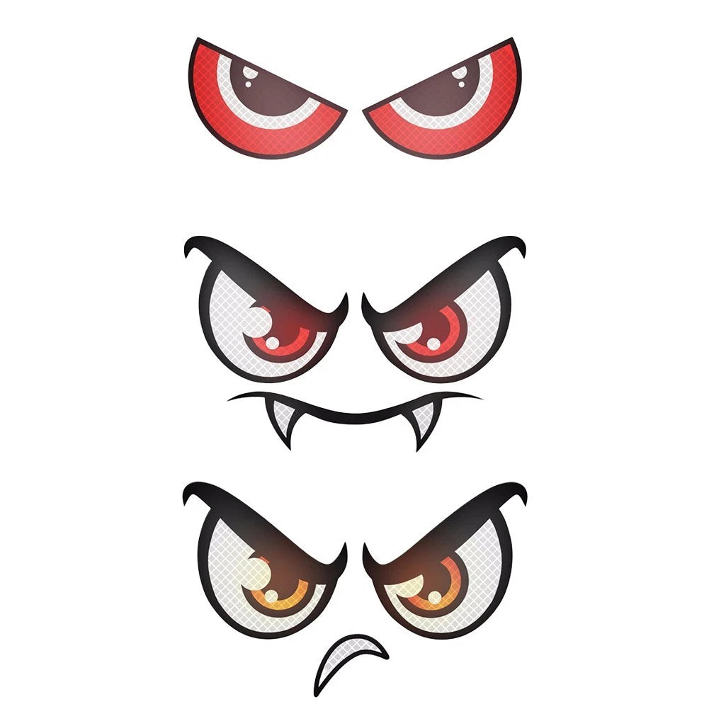 Reflective Eye Patch Set for Lawn Mower (Fun, Cartoon Designs)