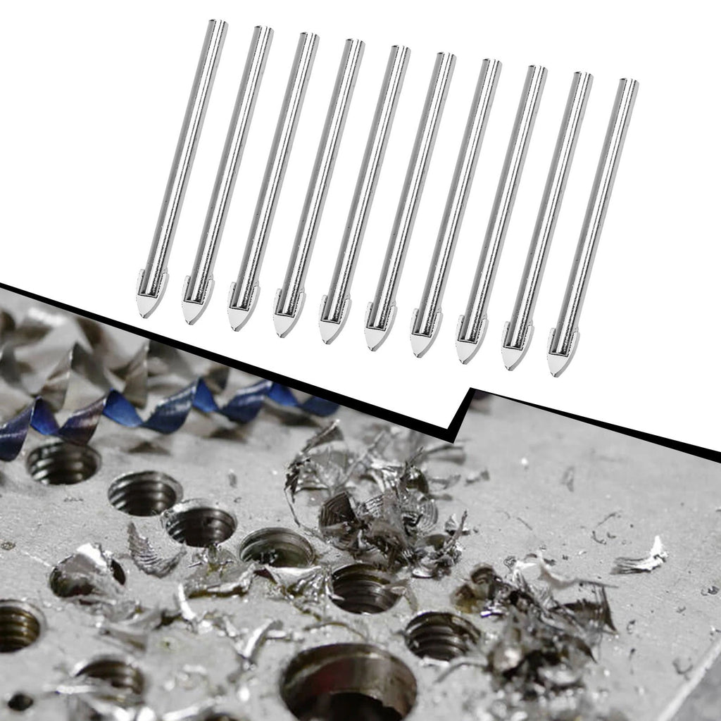 Set of 10 6mm Carbide Drill Bits for Glass and Ceramic