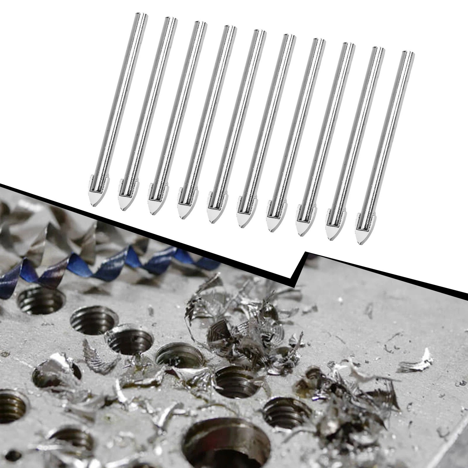 Set of 10 6mm Carbide Drill Bits for Glass and Ceramic