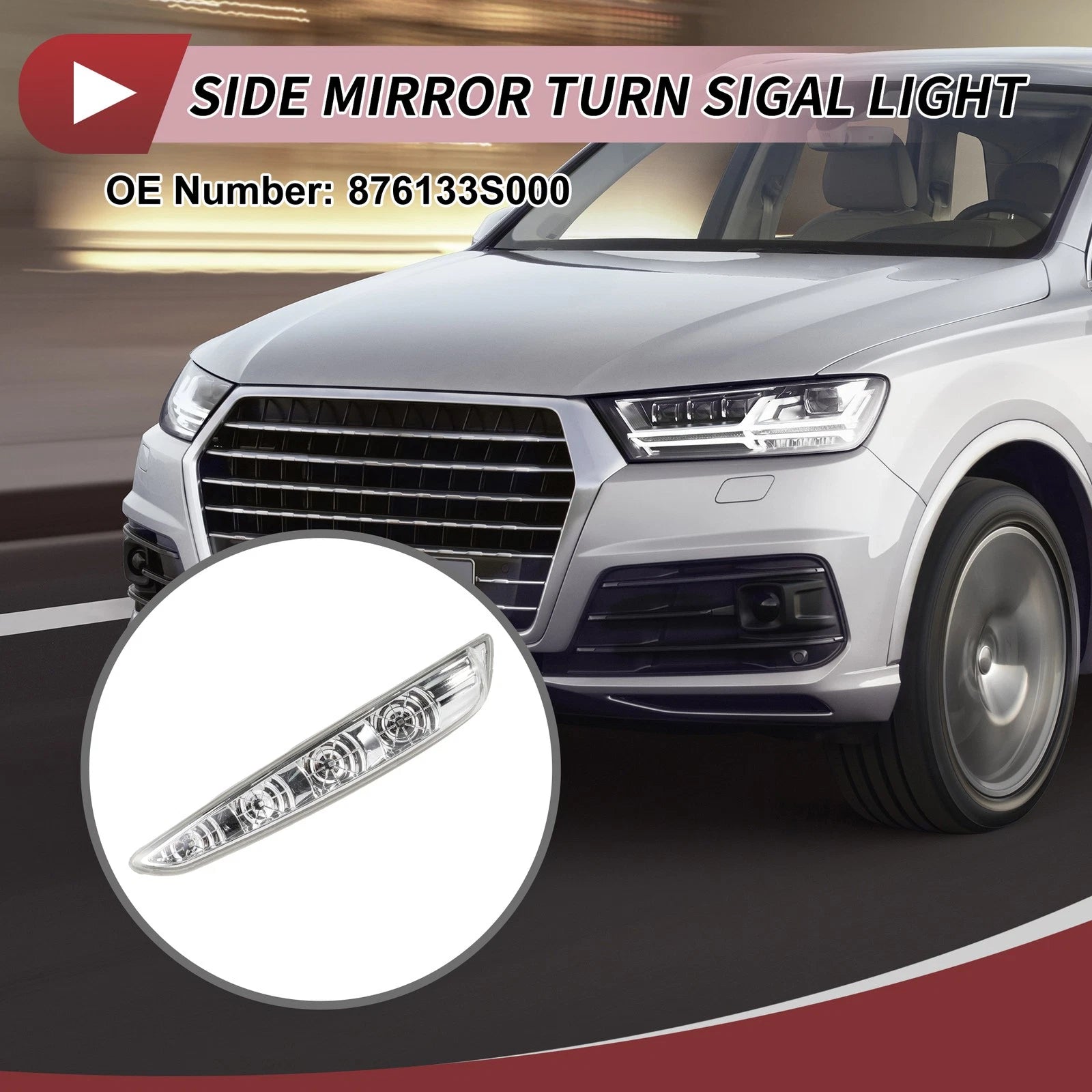 Car Mirror Turn Signal Light Left LED Replacement for Hyundai Sonata (2011–2015)
