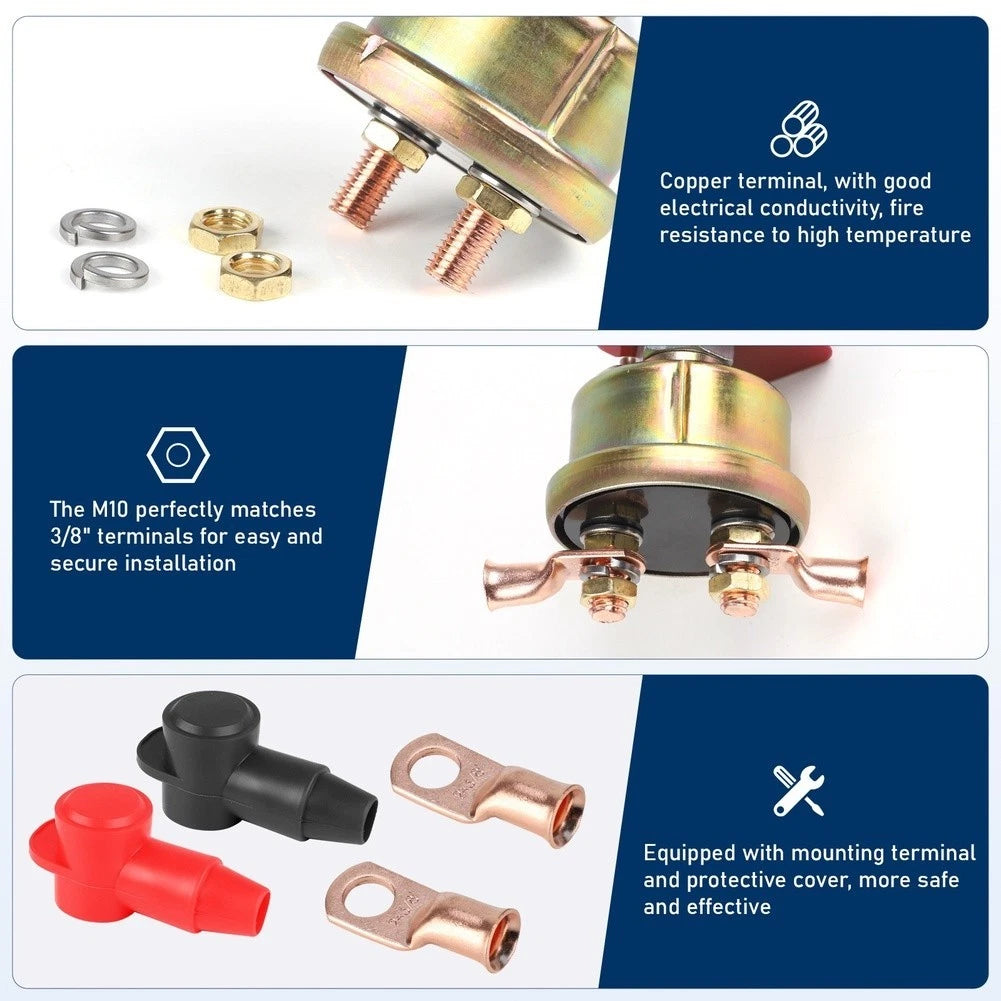 Battery Isolator Switch for Marine Application (300A, 24V, Dual 3/8in Posts)