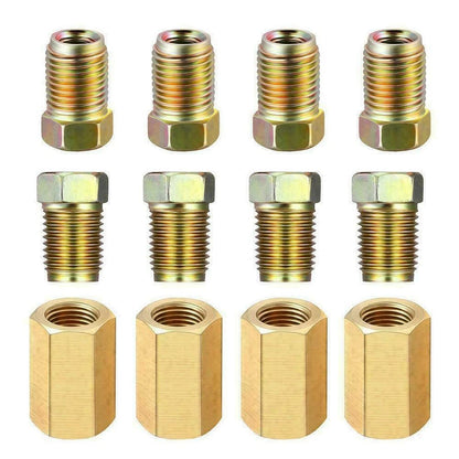12Pcs Brake Line Repair Female Unions & Inverted Nuts for