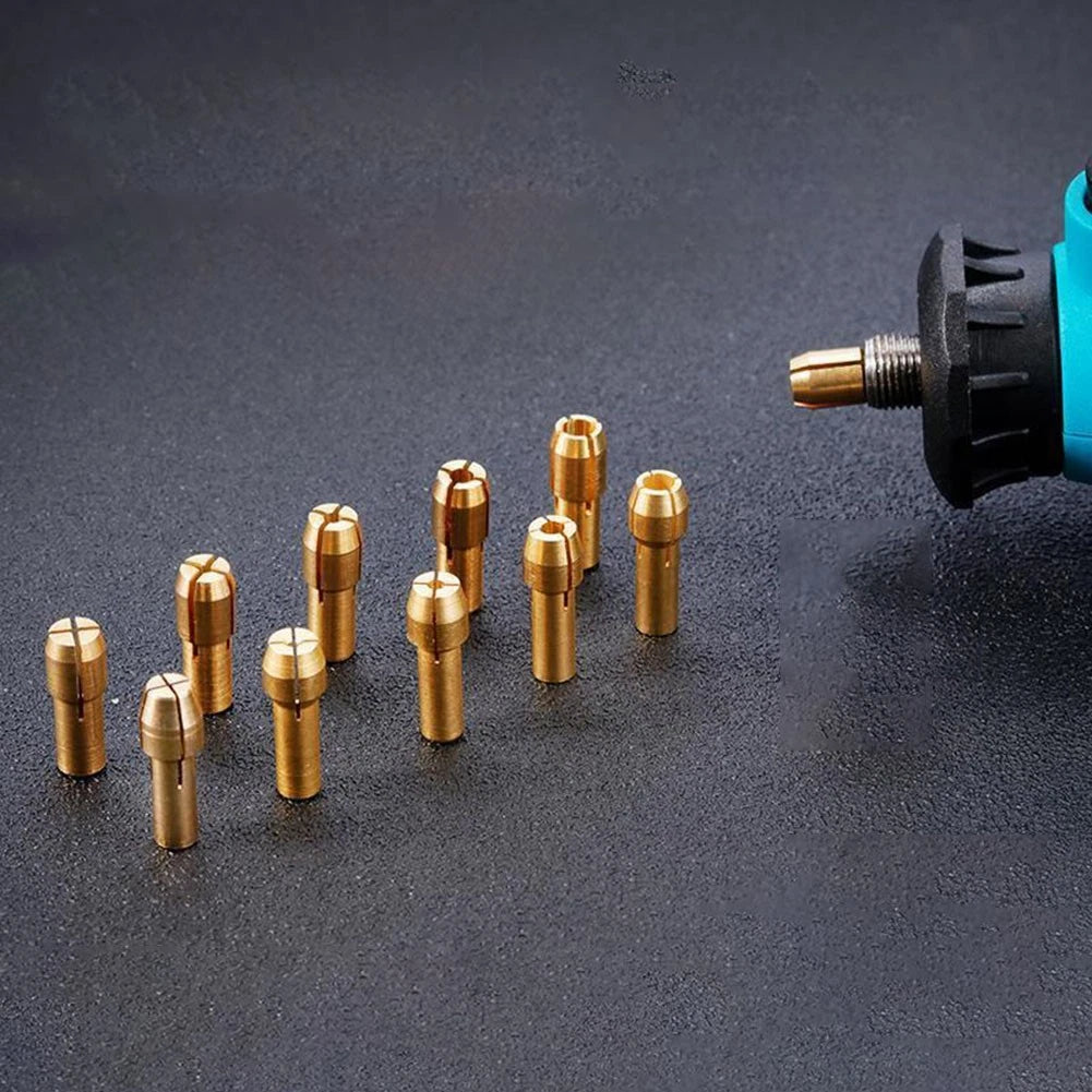 10X Brass Drill Chuck Adapter Set for Engraving Drilling Machines