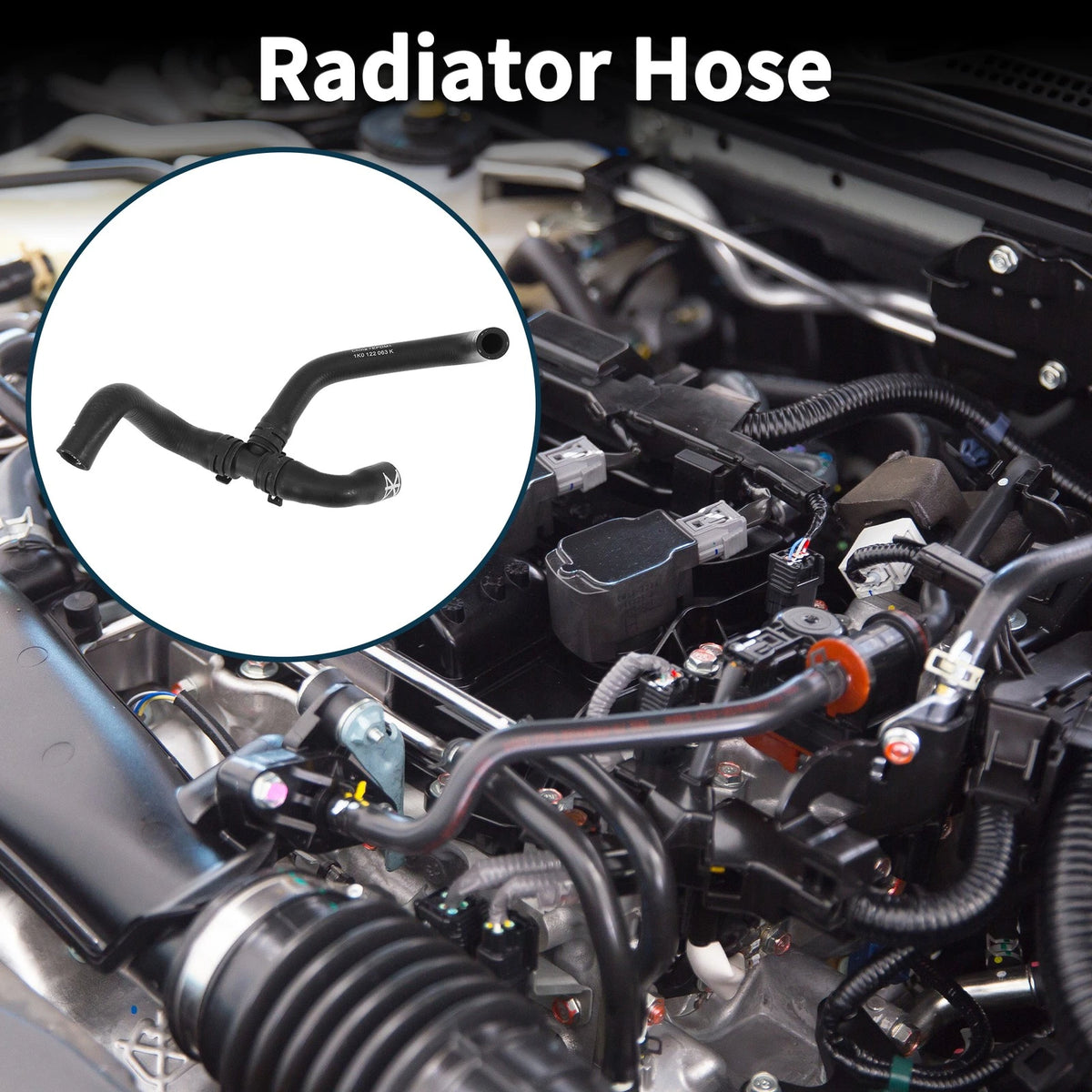 Radiator Hose Coolant Pipe for Volkswagen Golf (2010–2014) Rubber Black