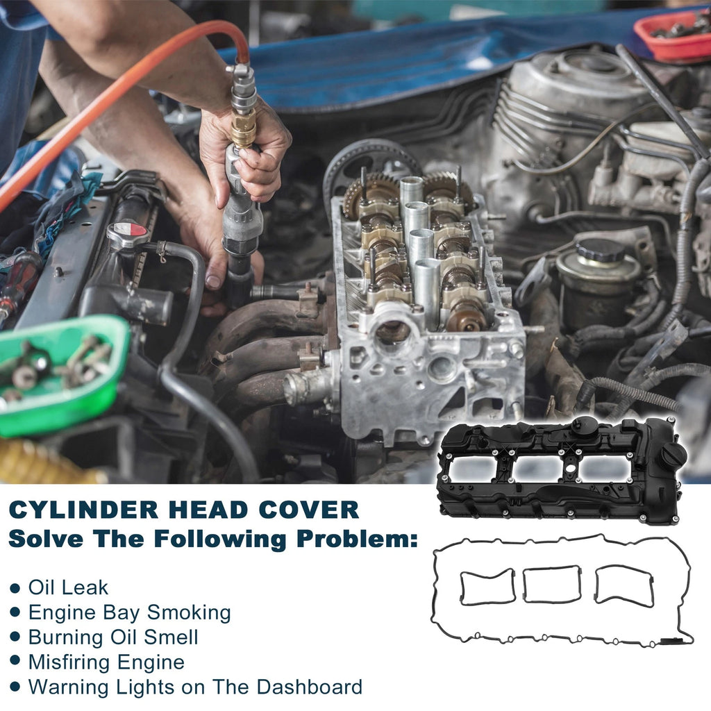 Front Engine Valve Cover with Gasket Replacement for BMW 135is (2013–2013)