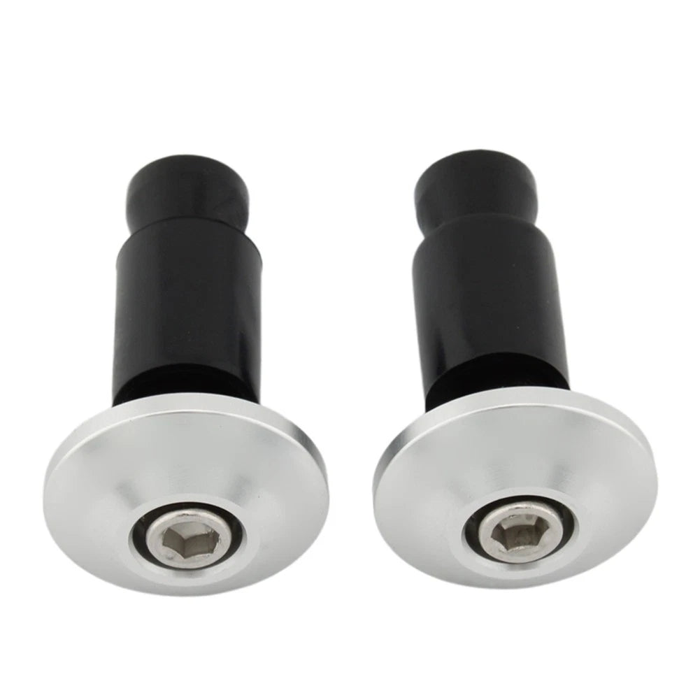 Handle Bar End Grips Cap Plugs for Motorcycle Dirt Bike (7/8'', Silver)
