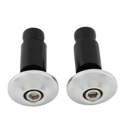 Handle Bar End Grips Cap Plugs for Motorcycle Dirt Bike (7/8'', Silver)