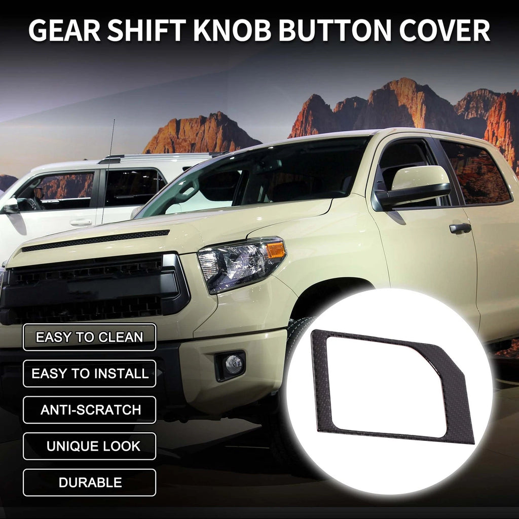 Gear Shift Box Panel Decal for Toyota Tundra (2014–2021) Black Carbon Fiber