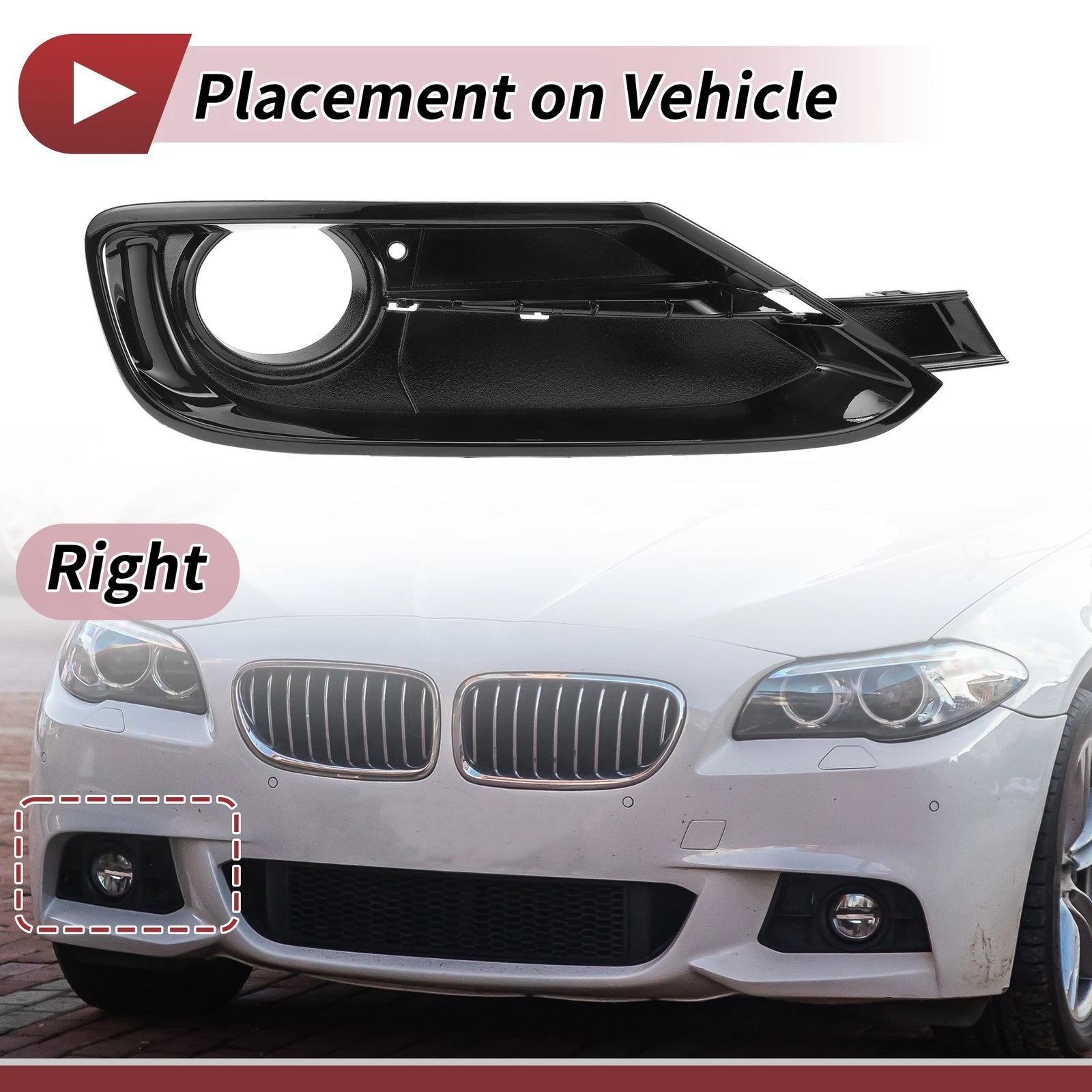 Front Right Fog Light Grille for BMW 320i (2012–2015)