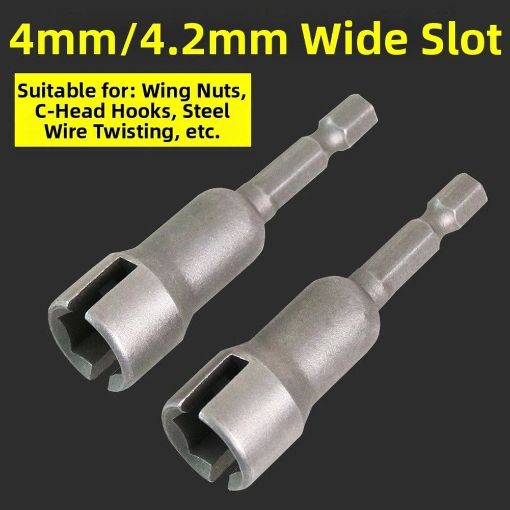 Alloy Forged Slotted Butterfly Nut Socket Wrench 14 Hex Drive