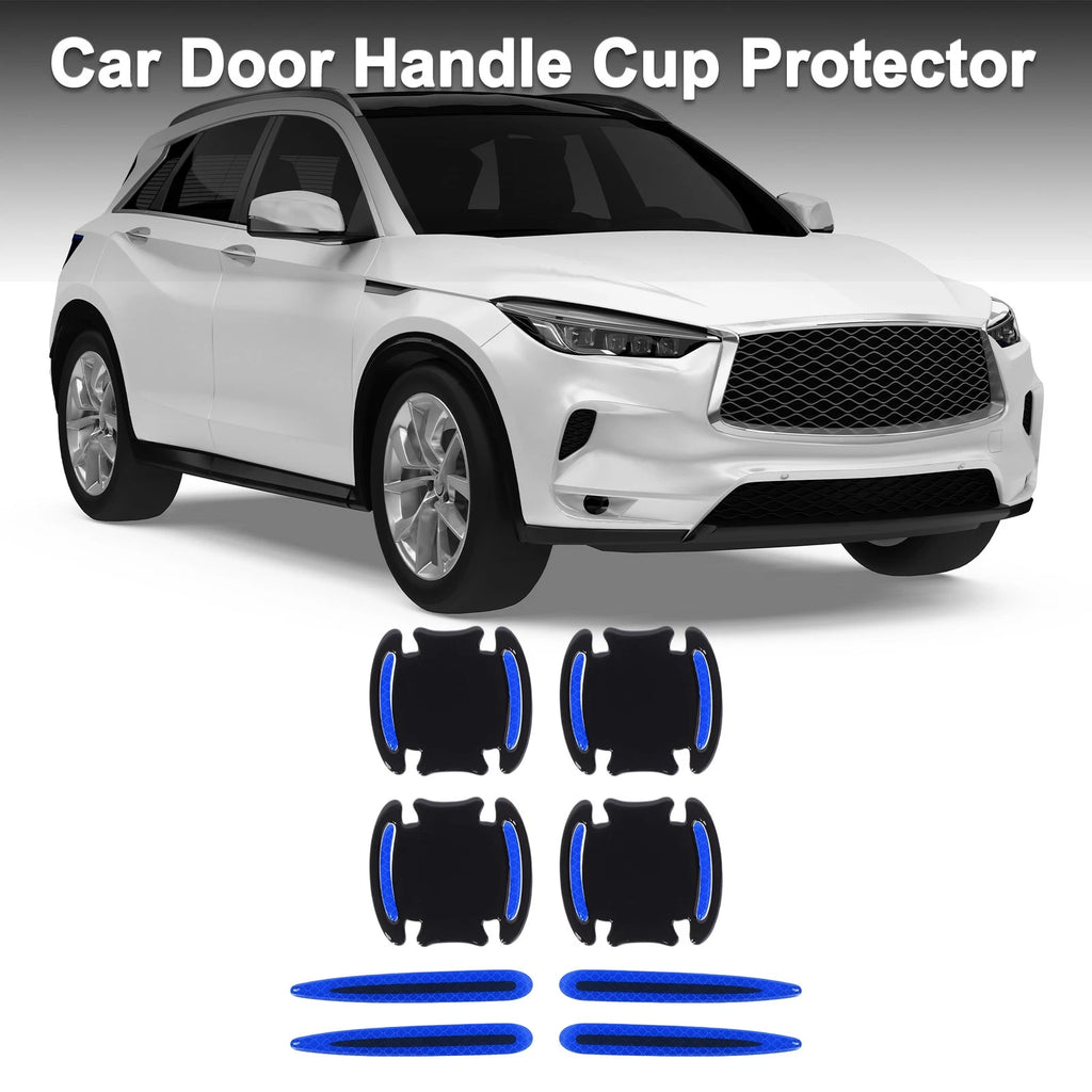 Door Handle Cup Protector for Car (Black, Blue)