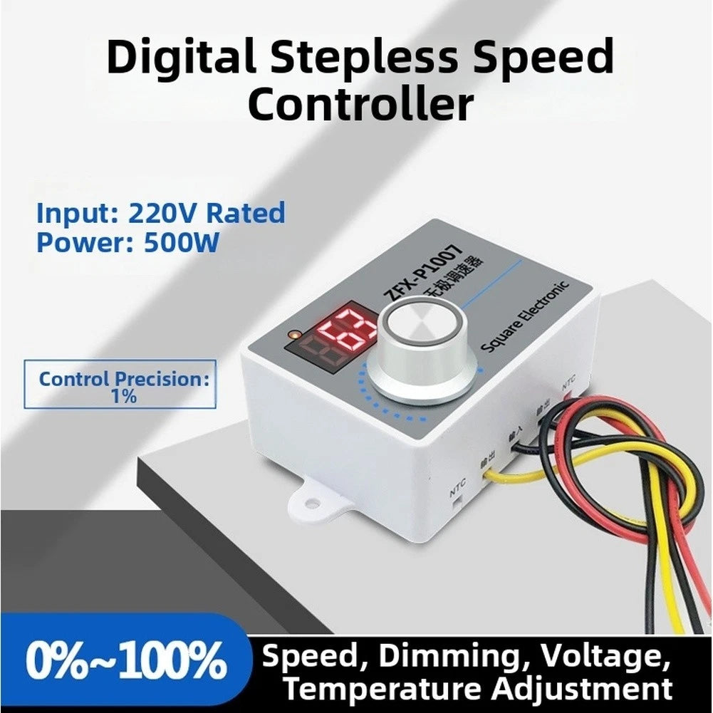 Digital Display AC Motor Controller 220V Speed Dimmer 1% Accuracy