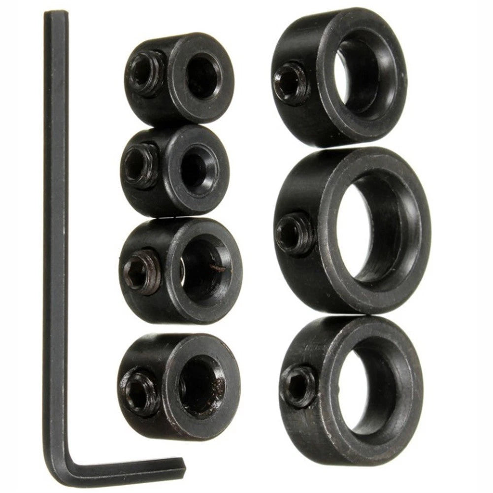 7-Piece Drill Bit Locator Collar Set 312mm Depth Stop Positioner