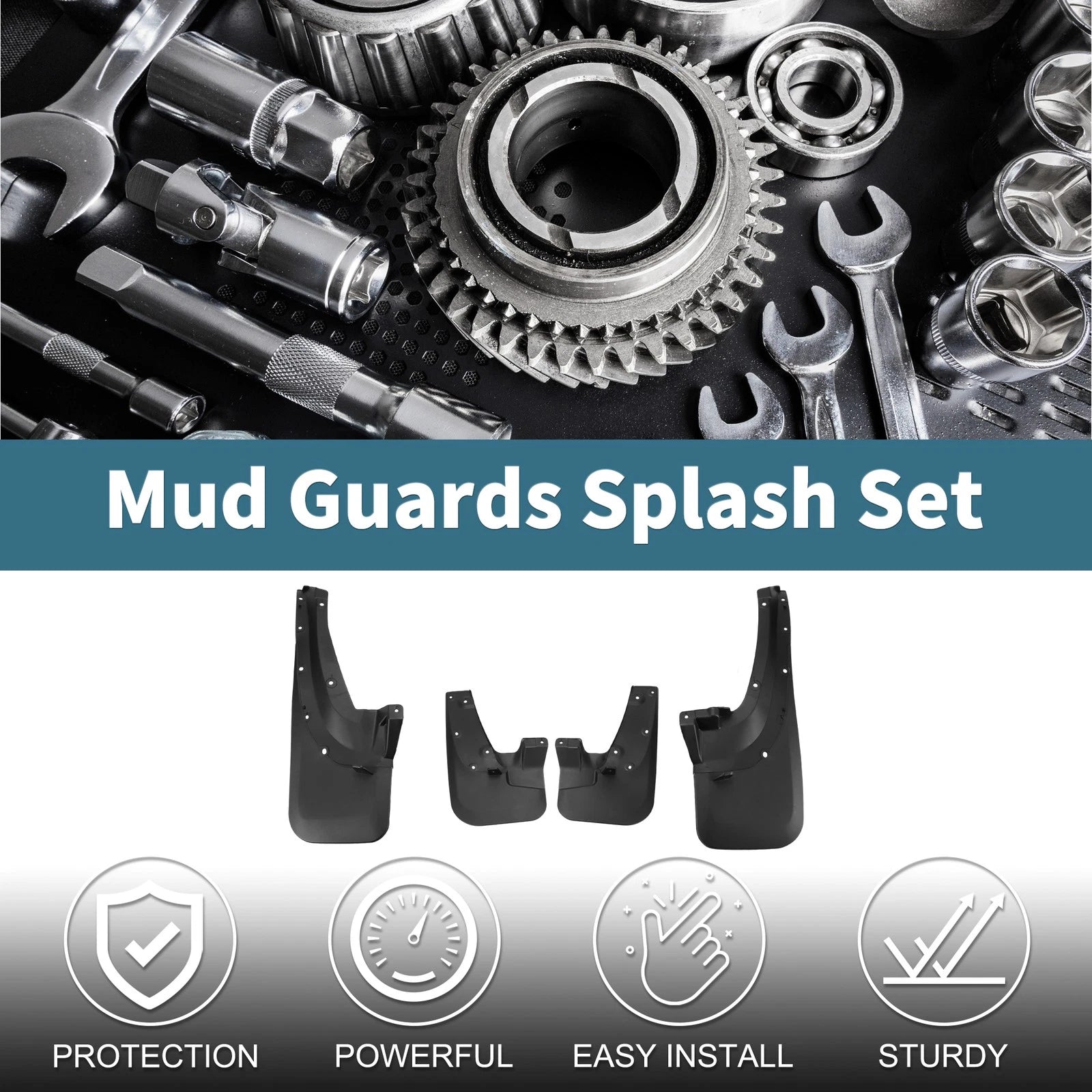 Mud Flaps Splash Guards 1 Set Replacement for Toyota 4Runner (2003–2009)