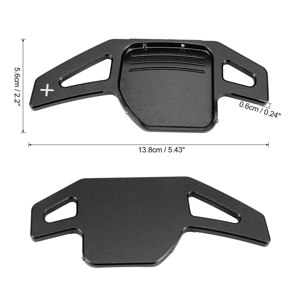 Black Steering Wheel Shift Paddle Cover Set for Audi A3 A4 A5 A6 (2015–2024)